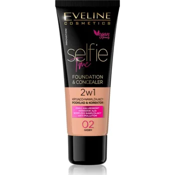 Přípravek na tvář Eveline Cosmetics Selfie Time make-up a korektor 2 v 1 odstín 02 Ivory 30 ml