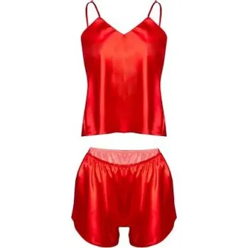 Dámské pyžamo Dámské pyžamo Dkaren Karen - s kraťásky Červená 5XL