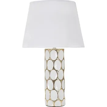 Čtecí lampička Bílá/ve zlaté barvě keramická stolní lampa s textilním stínidlem (výška 56 cm) Glam Carv – Mauro Ferretti ID_1602408