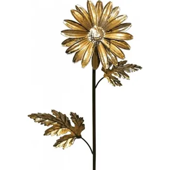 Kovová květina zlatá 13x13x74 cm B
