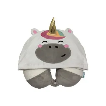 plyšák Plyšový cest. polštář s paměťovou pěnou a kapucí Hoodeazzz-Adoracorns-Jednorožec