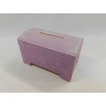Dřevěná kasička 11 x 7 cm - Lila