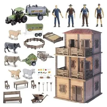 plyšák VELKÁ SADA FARMA RANČ HOSPODÁŘSTVÍ DOMEČEK K SESTAVENÍ ZEMĚDĚLEC ZVÍŘATA