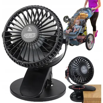 Vzduchotechnika USB STOLNÍ VENTILÁTOR AKUMULÁTOR MINI VĚTRÁK S KLIPEM, IDEÁLNÍ DO KOČÁRKU