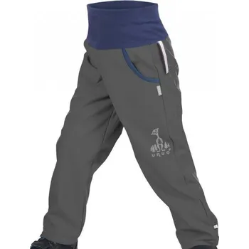Oblečení a móda Unuo dětské softshellové kalhoty BASIC tmavě šedé/antracit s EVŽENEM VEL. 122-128 (VÝPRODEJ)