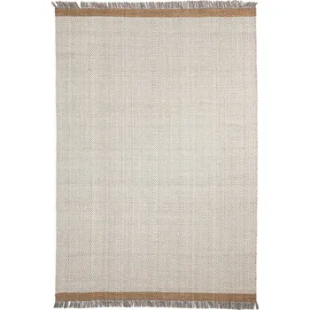 Koberec Krémový ručně tkaný vlněný koberec 160x230 cm Brina – Kave Home ID_1827834