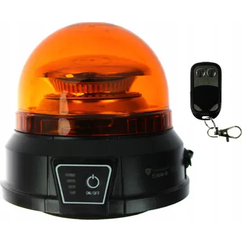 Maják VÝSTRAŽNÁ LED LAMPA MAJÁK NA AKUMULÁTOR 3 REŽIMY BLIKÁNÍ 8H PROVOZU + DÁLKOVÉ OVLÁDÁNÍ