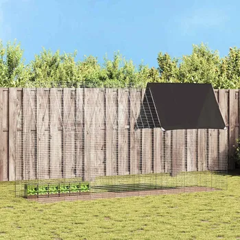 Klec pro králíky Stříbrná 400 x 100 x 210 cm Pozinkovaná ocel