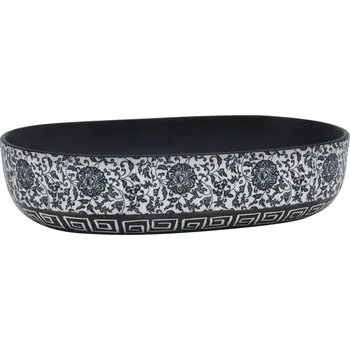 Keramické umyvadlo na desku černo-modré 59 x 40 x 14 cm