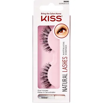 Umělé řasy KISS Umělé Řasy Natural - Styl Gorgeous 1 pár + lepidlo 1 g