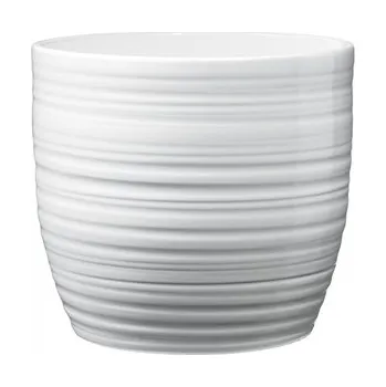 Květináč Keramický květináč Bergamo lesklý 19 cm bílý