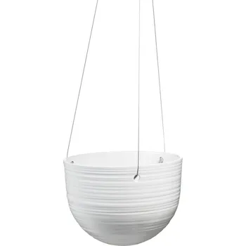 Květináč Závěsný keramický květináč Bergamo 18 cm lesklý bílý
