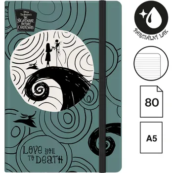 Diář Colorino Zápisník s gumičkou A5 istů linkovaný Tim Burton 3 80 listů