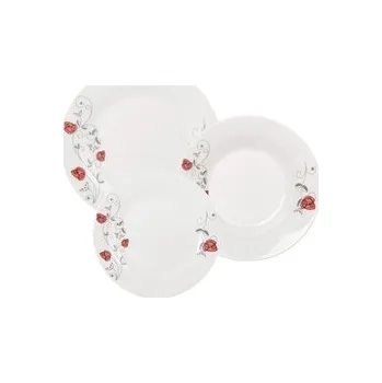 Talíř Jídelní sada porcelán 18ks RŮŽE