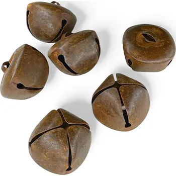 Vánoční dekorace FLOWERIO Kovové rezavé rolničky 6ks 3,8cm