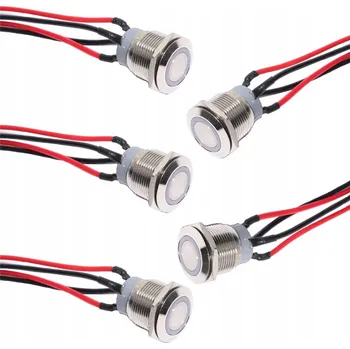 BISTABILNÍ TLAČÍTKO ODOLNÉ PROTI VANDALŮM 19MM PRO VOZIDLA 12V/24V 5KS