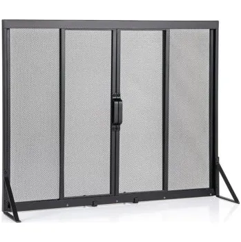 Krbová zástěna HV10755 s posuvnými dvířky, 89 x 72 cm, černá - A COSTWAY