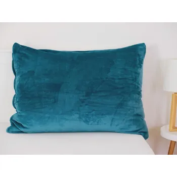 Povlak na polštářek Povlak na polštář mikroplyš 70 × 90 cm - Laura petrolejová