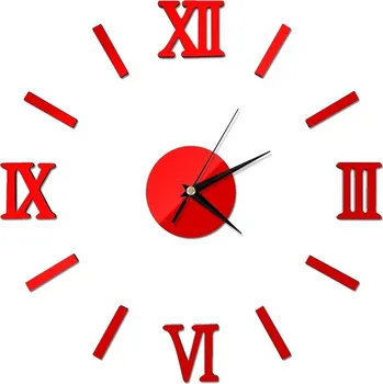 Hodiny Nástěnné hodiny | nalepovací hodiny 40 cm - červená,Diameter 40-60cm