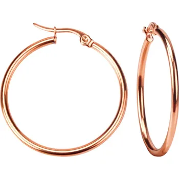 Náušnice Kruhové náušnice z chirurgické oceli - Bronzová,60mm