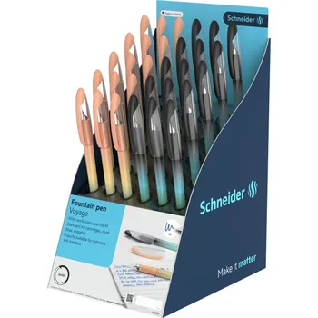 Prezentační stojan Plnicí pero Schneider Voyage 30 ks - modrá náplň