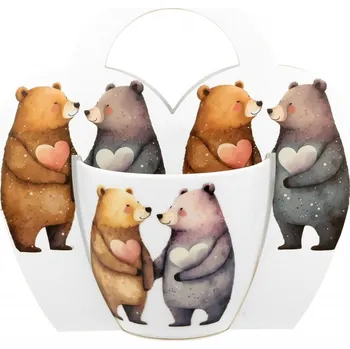 Porcelánový hrnek BEAR 1 v papírovém košíku 460 ml