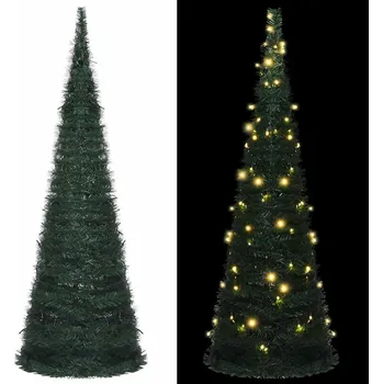 Bytová dekorace vidaXL Pop-up umělý vánoční stromek s LED osvětlením zelený 180 cm