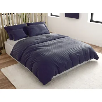 Povlečení Hotelové povlečení z mikrovlákna JASMINE PURE tmavě modré - proužek 2 cm Rozměr povlečení: 70 x 90 cm | 140 x 200 cm