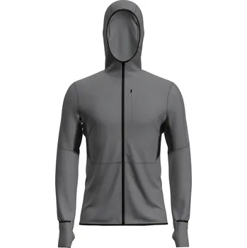 Pánská mikina pánská mikina se zipem a dlouhým rukávem ICEBREAKER M Mer 200 Realfleece Descender LS Zip H JET HTHR/BLACK/CB - XL