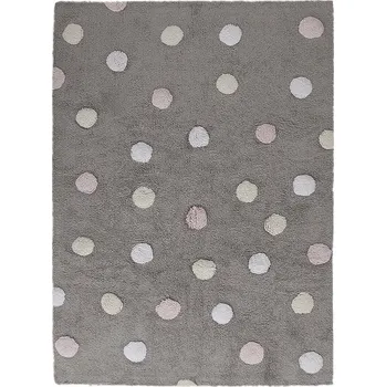 Koberec Ručně tkaný kusový koberec Tricolor Polka Dots Grey-Pink 120x160 cm