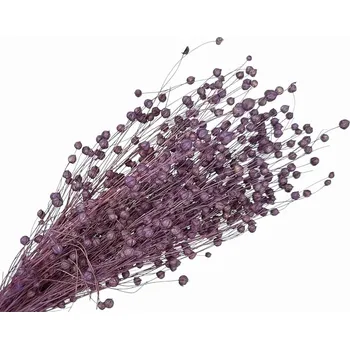 umělá květina FLOWERIO Sušený len - kytice cca 100g - fialová