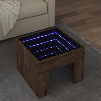 Konferenční stolek VidaXL Konferenční stolek s LED Infinity, kouřový dub, 40x40x30 cm
