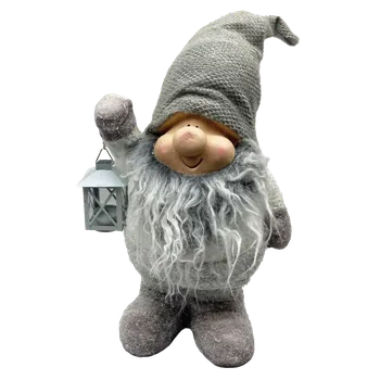 Zahradní dekorace Prodex import s.r.o. Skřítek s lucernou šedý 40 cm Prodex A00473_A