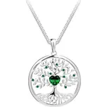 Preciosa Stříbrný přívěsek s řetízkem Sparkling Tree of Life, strom života s kubickou zirkonií Preciosa, emerald 5329 66