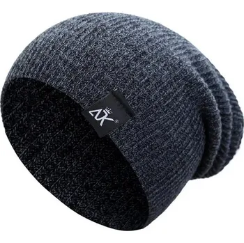 Čepice Zimní čepice dámská a pánská háčkovaná teplá | Stylová ochrana hlavy - Tmavě šedá