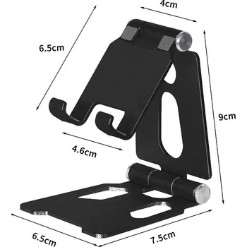 Stojan na mobil a tablet z hliníku | univerzální držák na stůl - černá