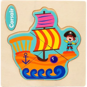 Dřevěná hračka Dřevěné skládačky | dřevěné puzzle pro nejmenší - 15 x 15 cm - 1