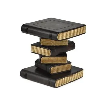 Stojan na květiny Dřevěný podstavec pod rostliny Black and White Books 31 cm