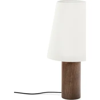 Čtecí lampička Bílá/v tmavě přírodní barvě stolní lampa s textilním stínidlem (výška 49,5 cm) Marga – Kave Home ID_1827696