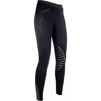 Jezdecké kalhoty Jezdecké legíny silikonová kolena HKM Barva: černá, Velikost: 40