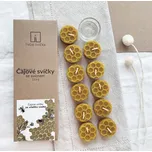 Tvoje svíčka Čajové svíčky ze včelího vosku se svícnem 11 ks bez vůně