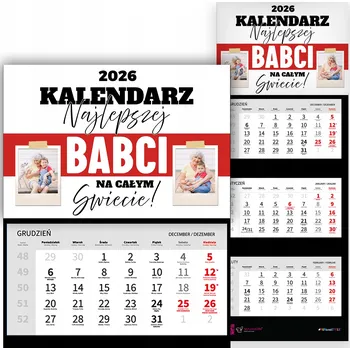 Kalendář Nástěnný Kalendář 2026 Dárek Den Babiček Nejlepší Babička Na Světě Foto