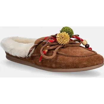 Pánské pantofle Semišové papuče Nokwol Coco Fur Tan Suede Coco.Fur.Tan.Suede hnědá 88X, EUR 41