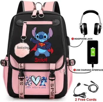 Batoh s USB portem s motivem Lilo a Stitch - 4