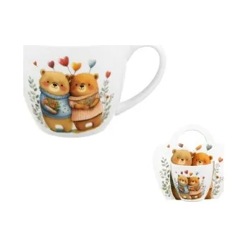Porcelánový hrnek MEDVĚDI 2 v košíku, 460 ml