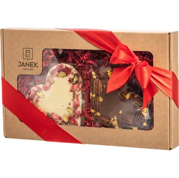 Čokoláda Dvě velká srdíčka v dárkové krabičce