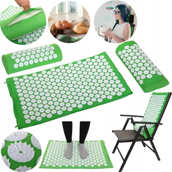 Akupresurní podložka Sada akupresurní podložka šedá s polštářkem 67 x 42 cm