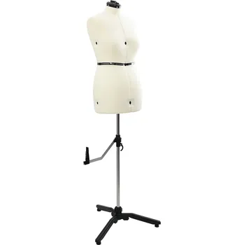 Figurína Ženský nastavitelný formát šatů Krémová m samet