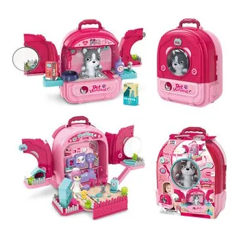 plyšák 3v1 Mazlíček v růžovém batohu PES