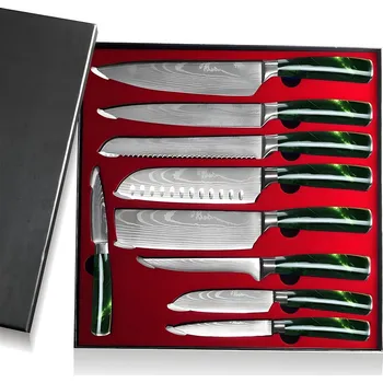 Sada kuchyňských nožů BL 13828 9ks Zelená